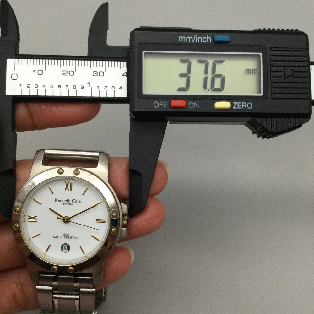 Kenneth Cole Mens Watch 38mm White Dial Steel Date 50M KC0302 New Battery 8